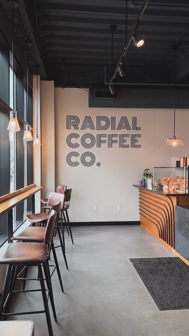 Interior of Radial Coffee Co Portland, specialty coffee shop in Portland