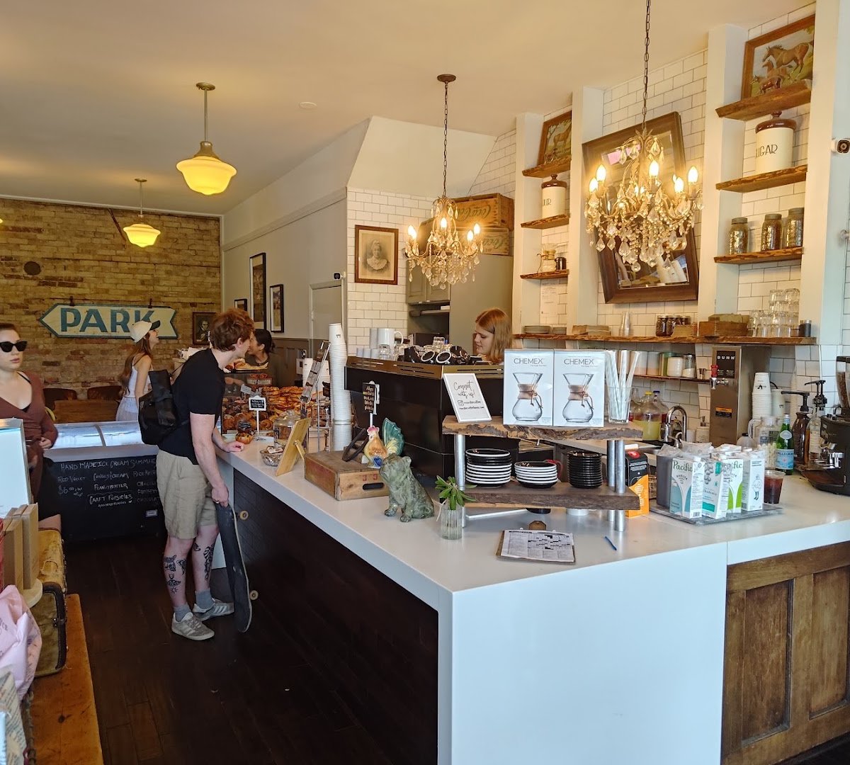 Interior of Rooster Coffee House, specialty coffee shop in Toronto