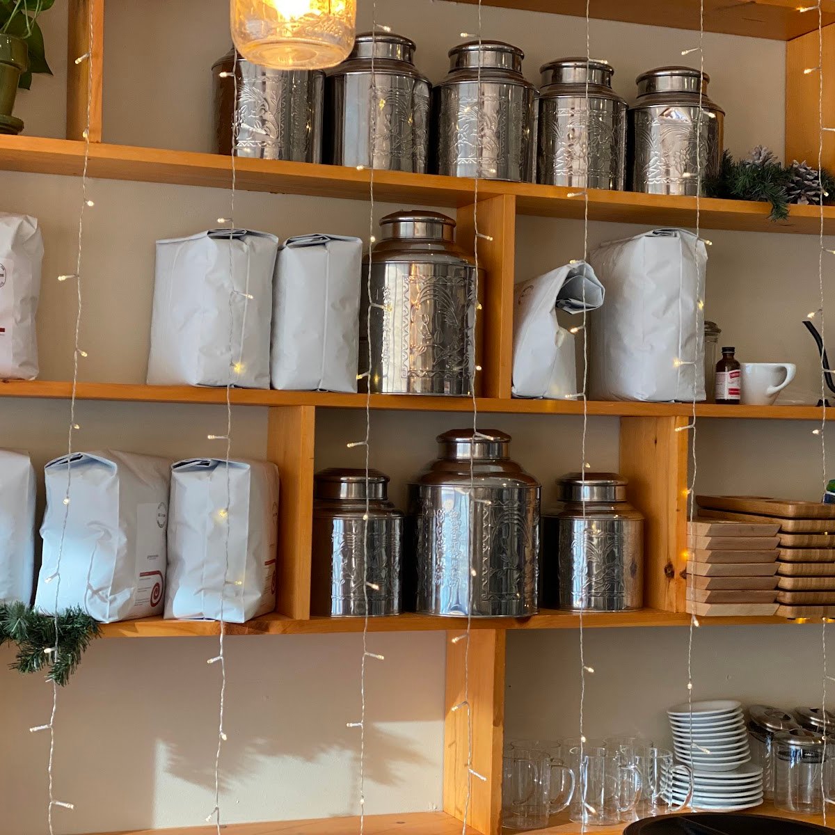 Interior of Nine Bar Espresso, specialty coffee shop in Boston