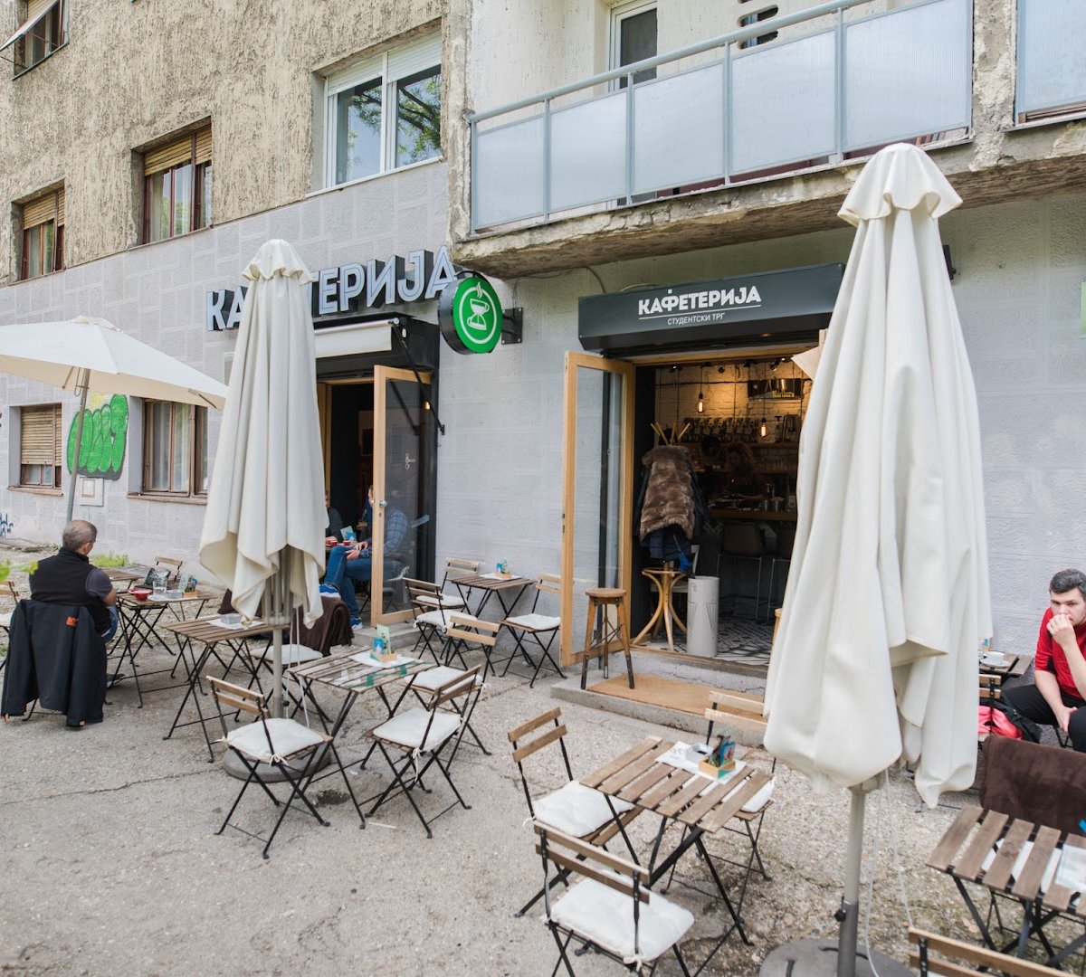 Storefront of Kafeterija | Studentski Trg, specialty coffee shop in Belgrade
