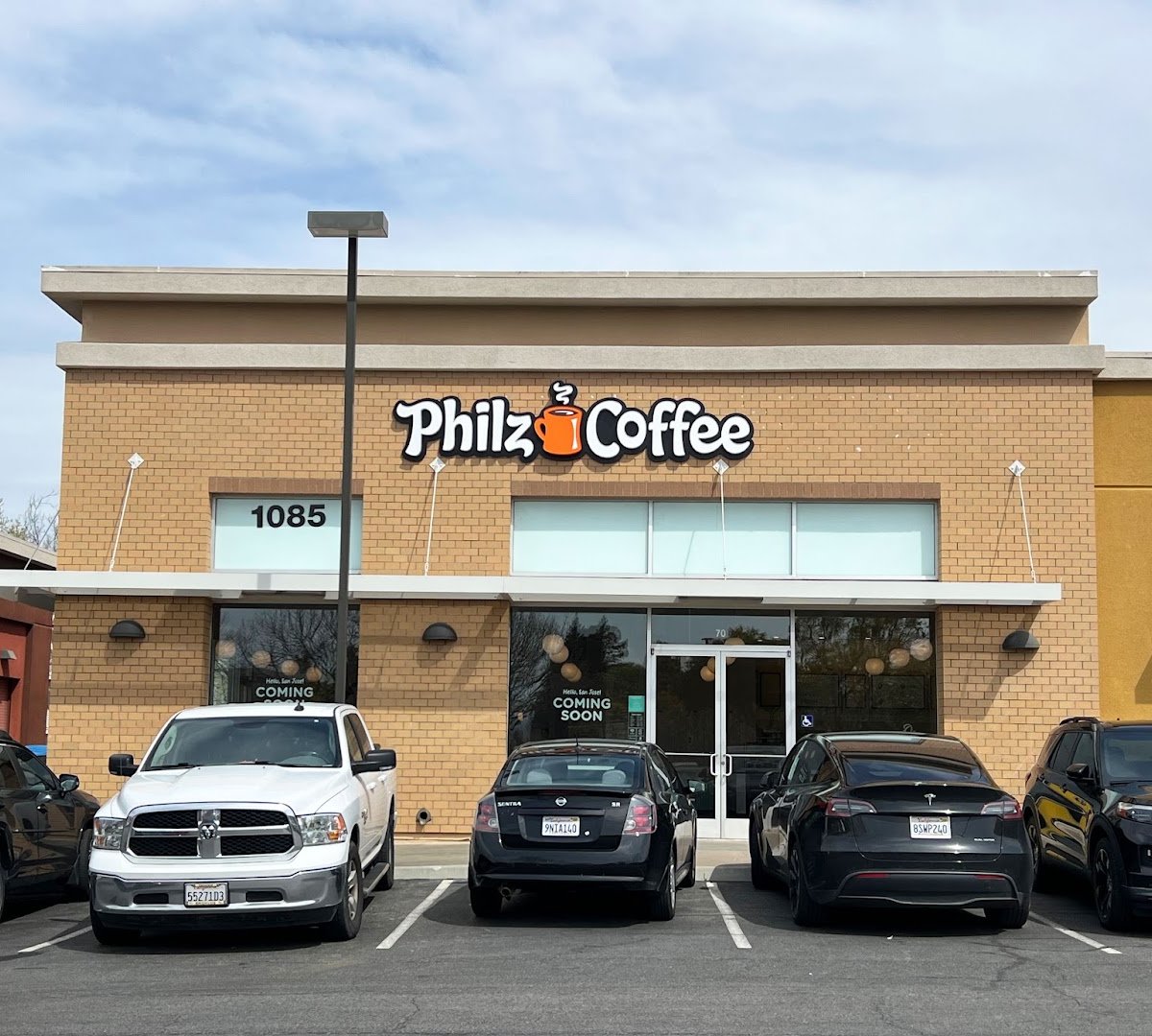 Storefront of Philz Coffee, specialty coffee shop in San Jose