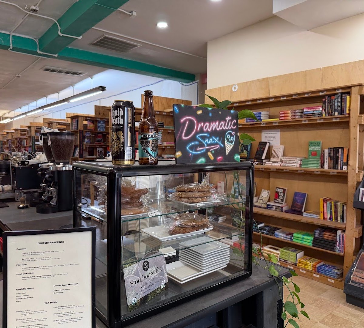Interior of Horizontal Coffee & Books, specialty coffee shop in Cleveland