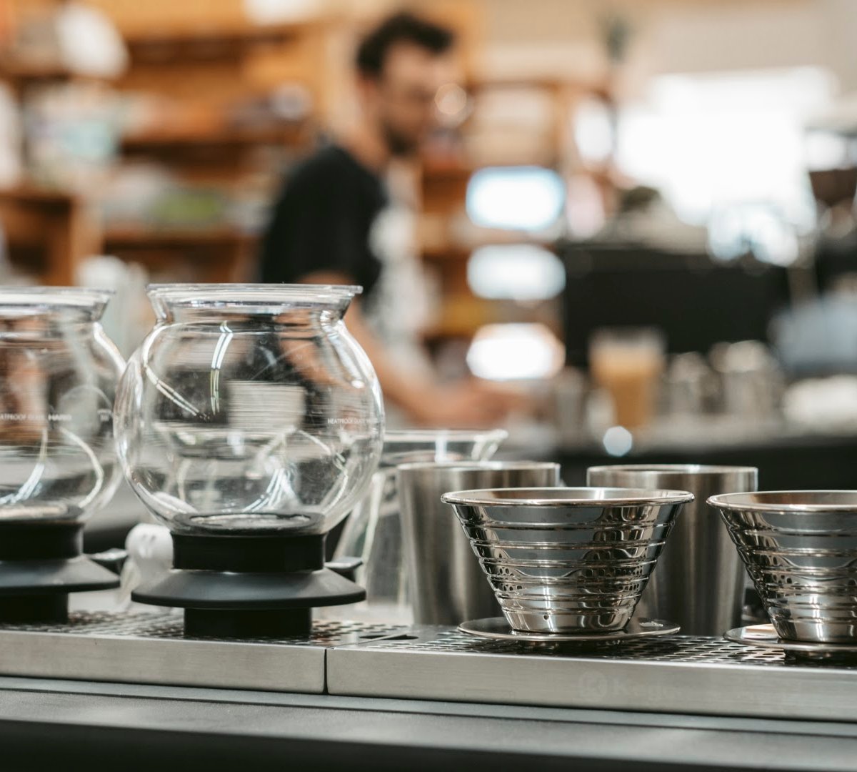 Interior of Horizontal Coffee & Books, specialty coffee shop in Cleveland