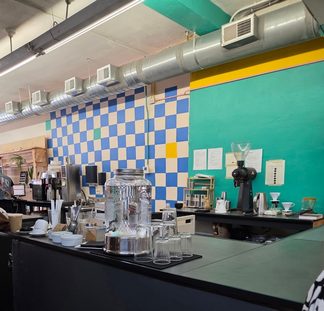 Interior of Horizontal Coffee & Books, specialty coffee shop in Cleveland