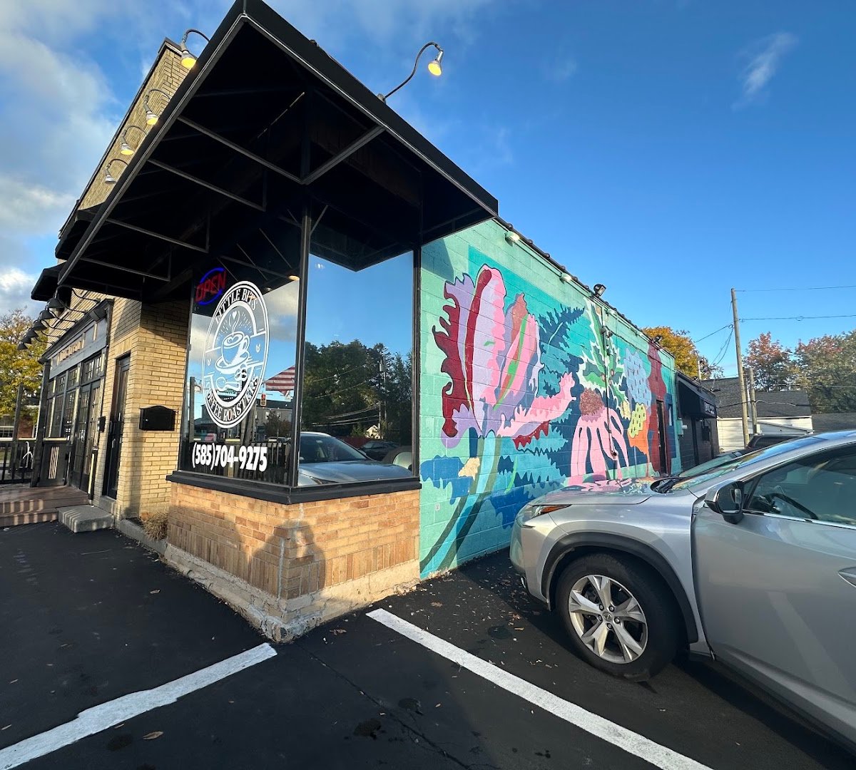 Storefront of Little Bits Coffee Roasters, specialty coffee shop in Rochester