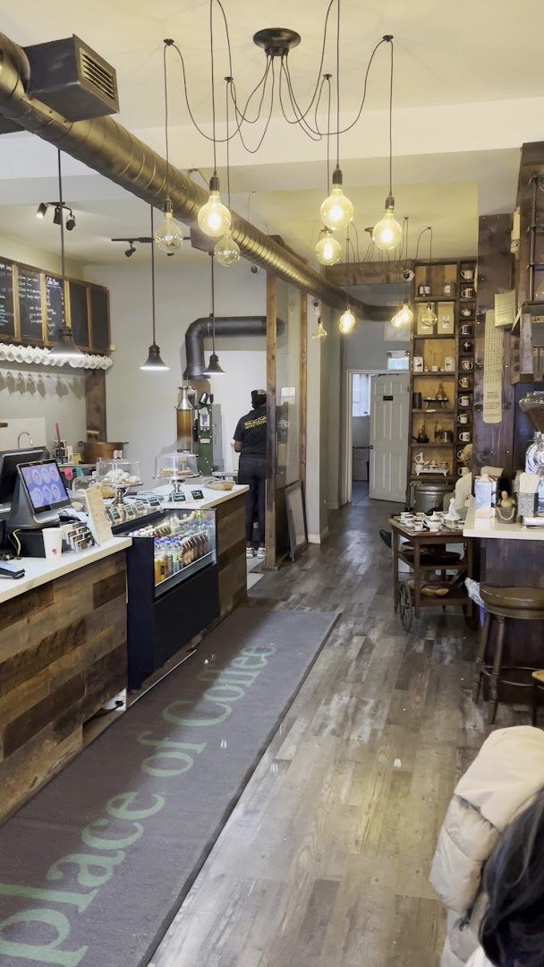 Interior of Mofer Coffee St. Clair, specialty coffee shop in Toronto