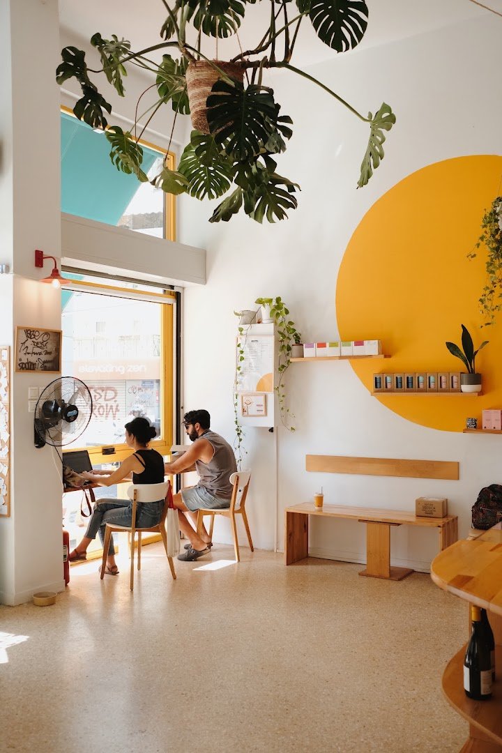 Interior of Ubuntu, specialty coffee shop in Athens