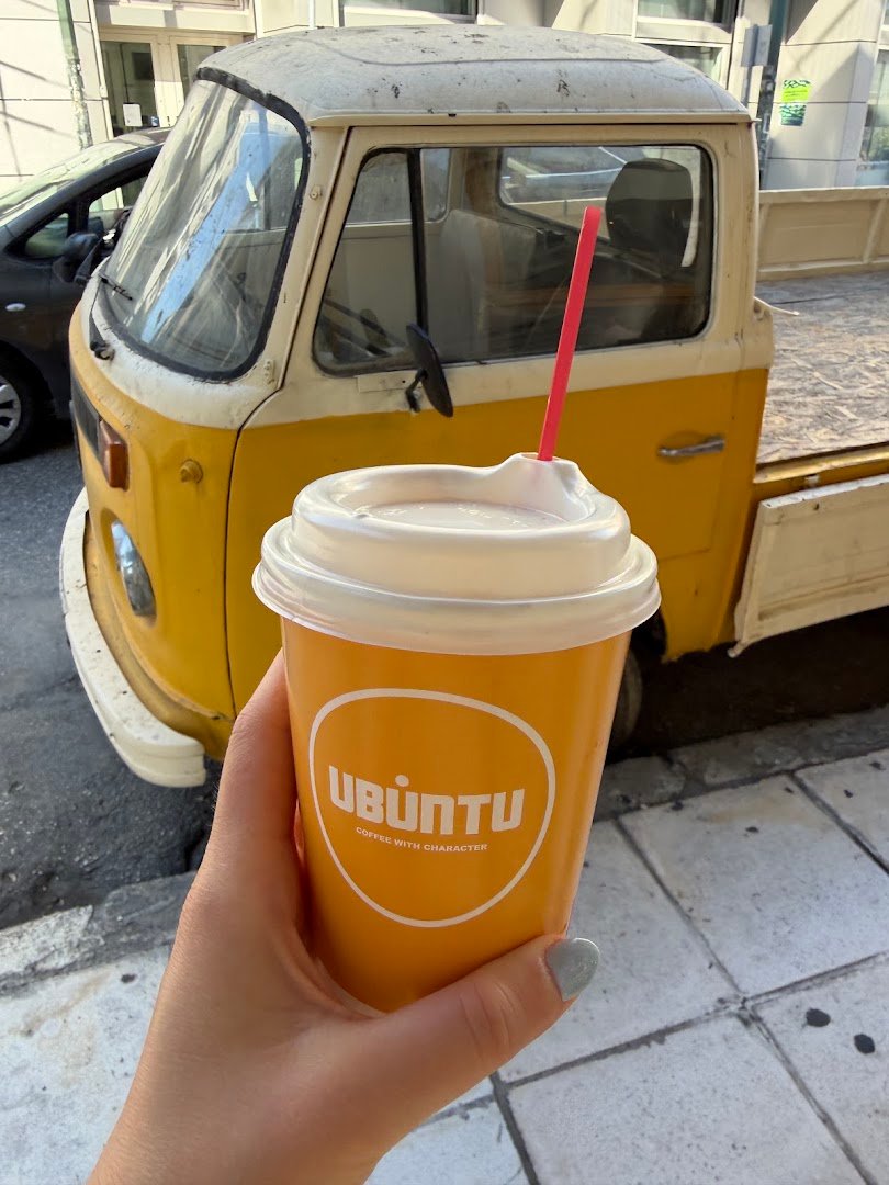 Coffee at Ubuntu, specialty coffee shop in Athens