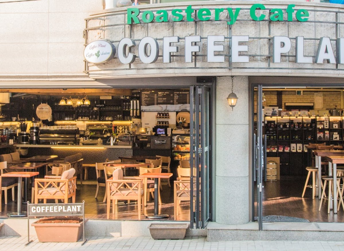 Storefront of COFFEEPLANT, specialty coffee shop in Seoul