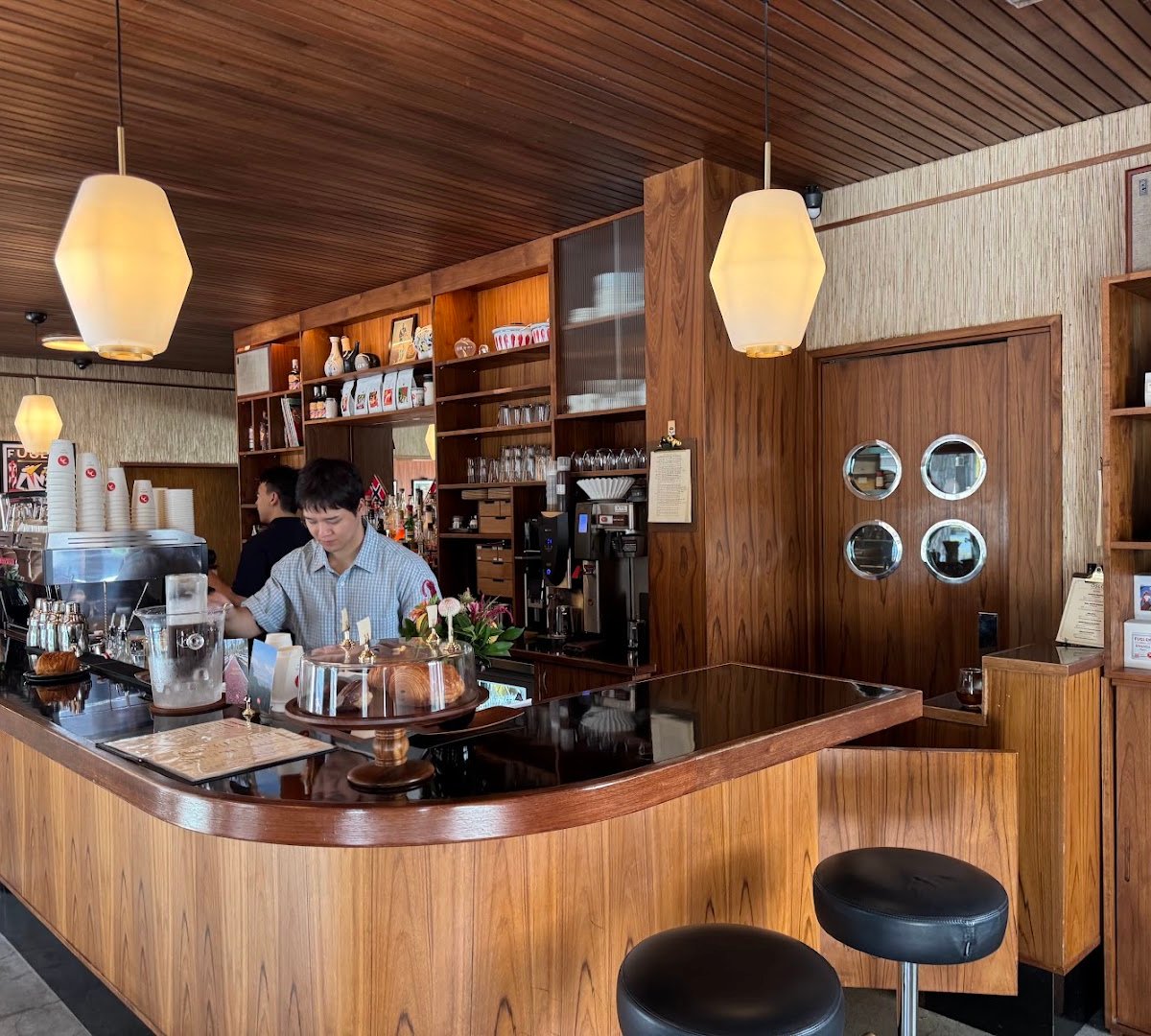 Interior of Fuglen Seoul, specialty coffee shop in Seoul