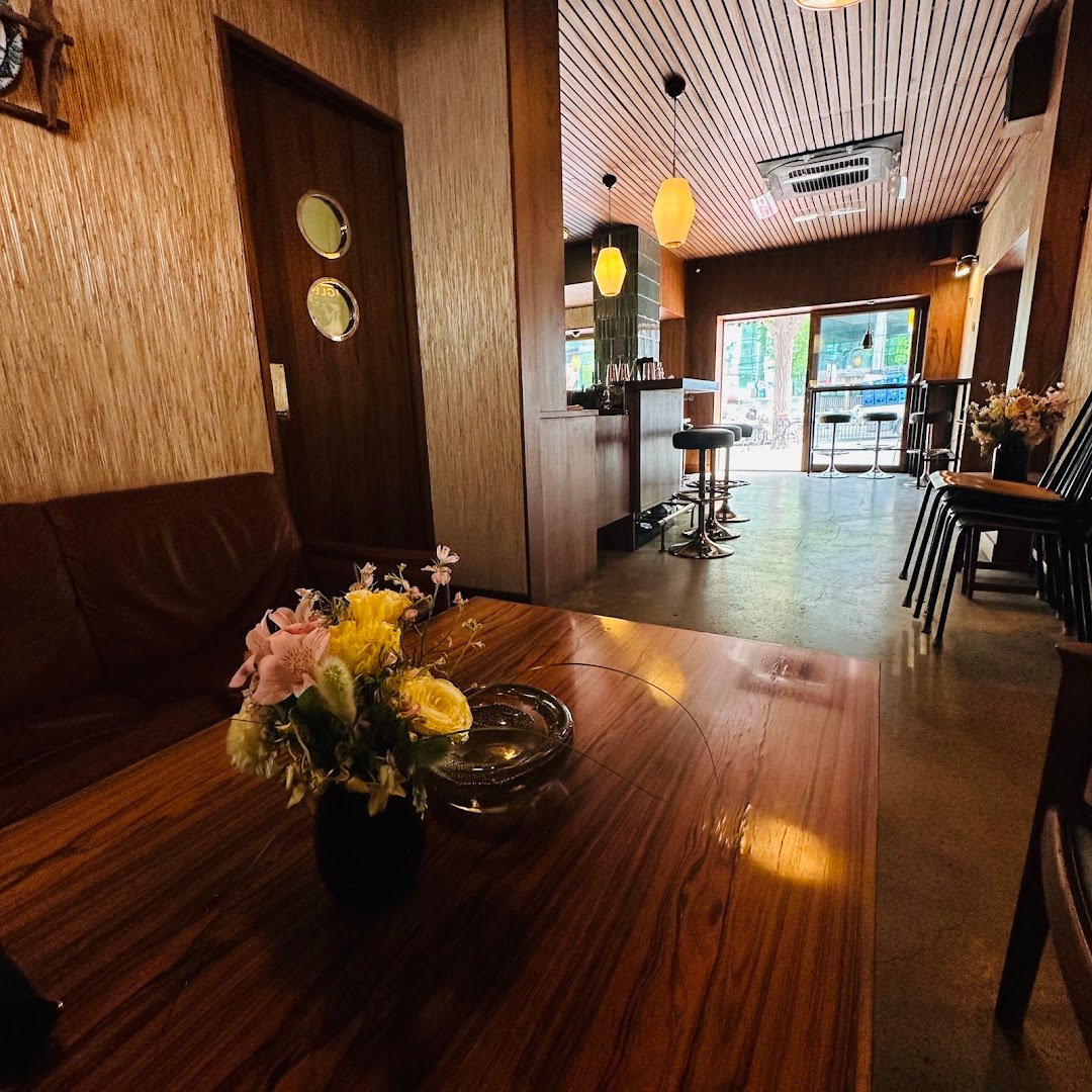 Interior of Fuglen Seoul, specialty coffee shop in Seoul