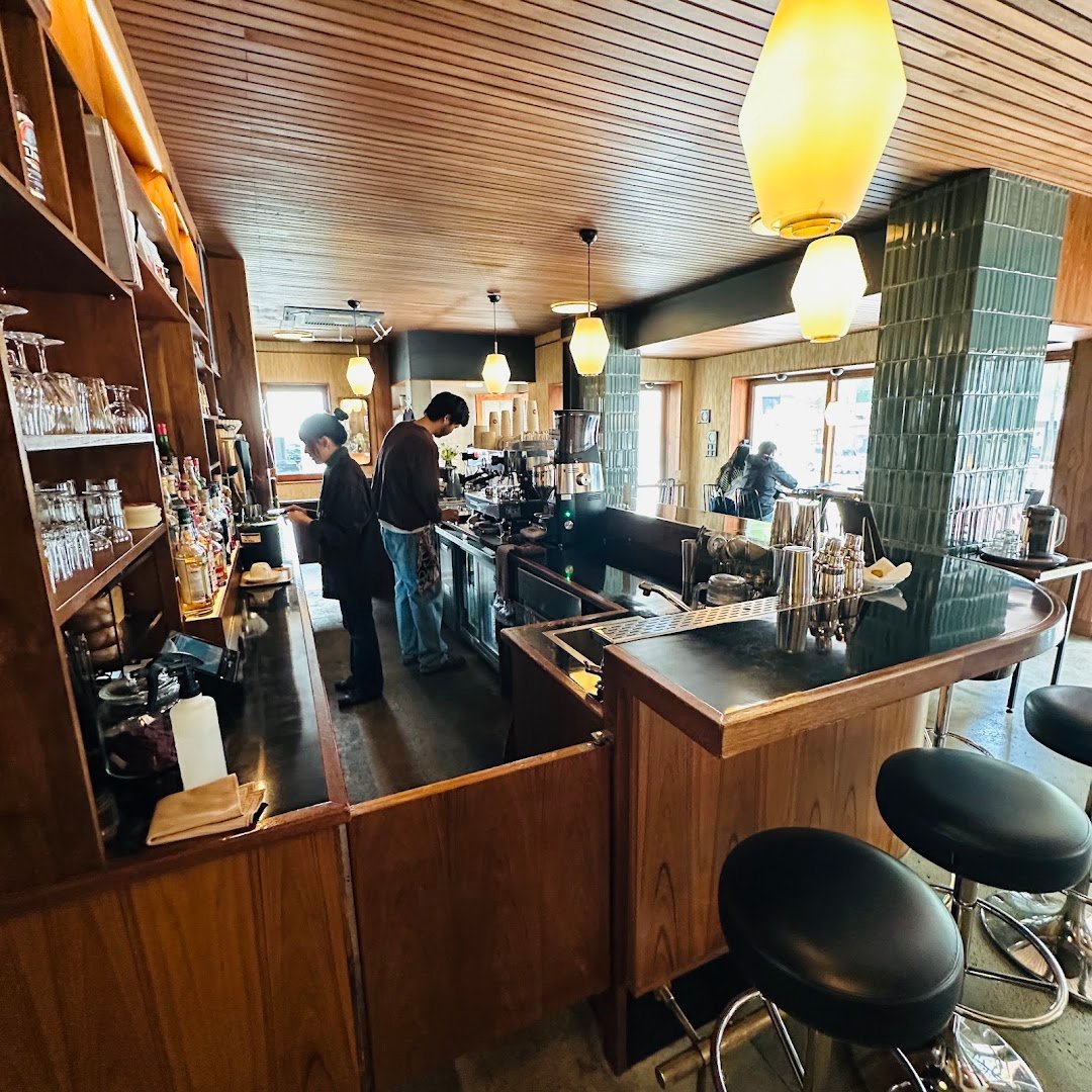 Interior of Fuglen Seoul, specialty coffee shop in Seoul