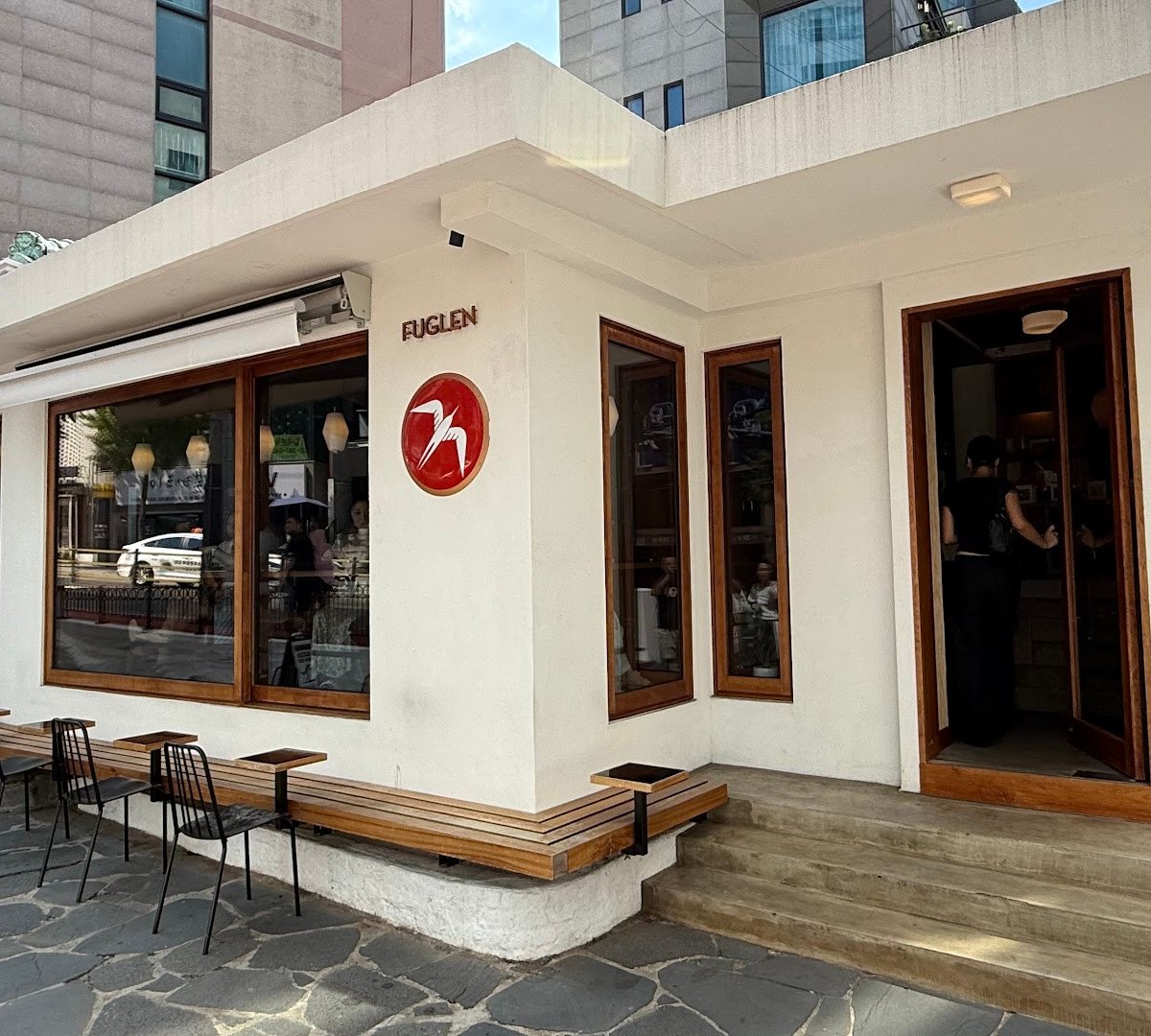 Storefront of Fuglen Seoul, specialty coffee shop in Seoul