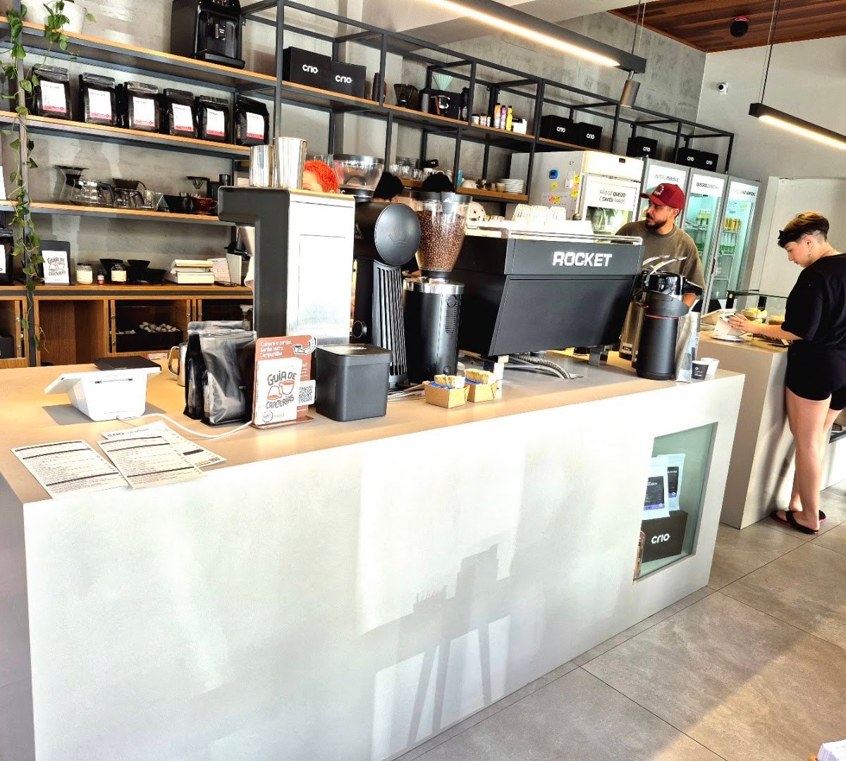 Interior of Crio Café, specialty coffee shop in São Paulo