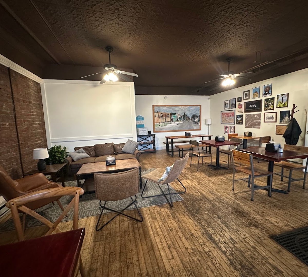 Interior of New City Cafe & Roastery, specialty coffee shop in Rochester