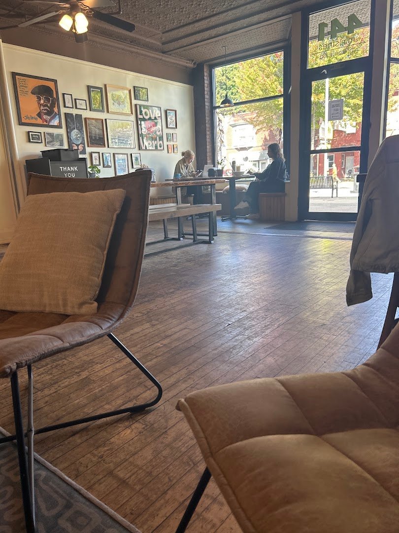 Interior of New City Cafe & Roastery, specialty coffee shop in Rochester