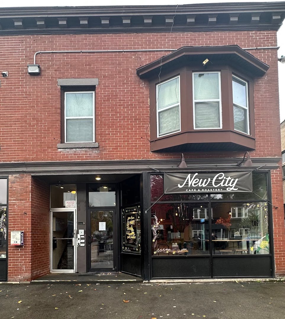 Storefront of New City Cafe & Roastery, specialty coffee shop in Rochester