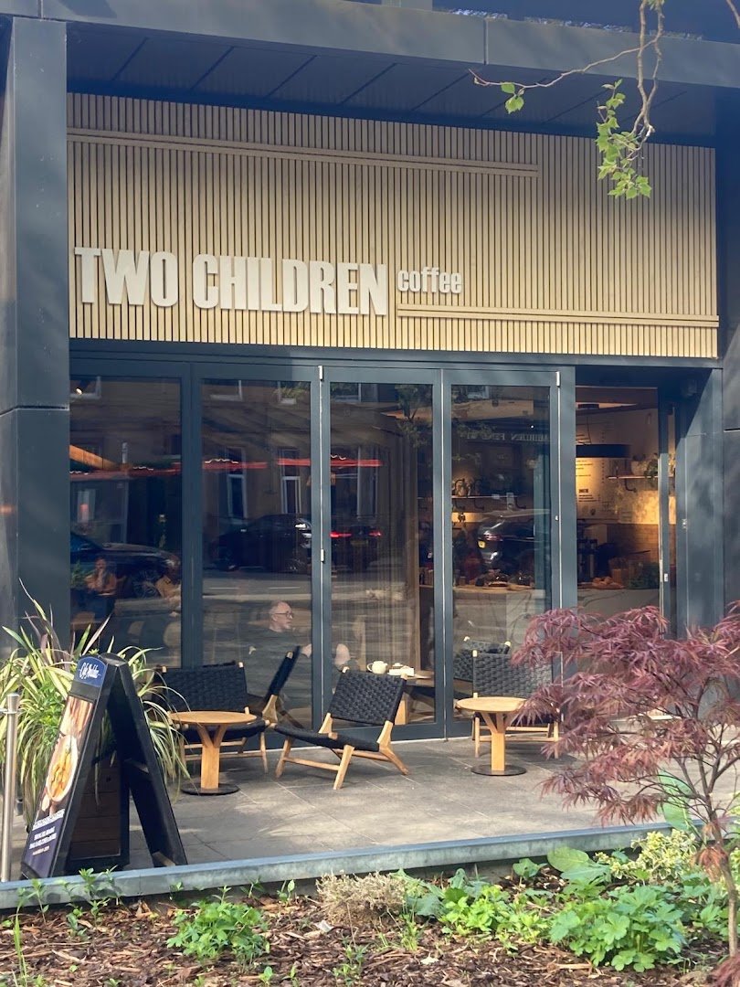 Storefront of Two Children Coffee, specialty coffee shop in Edinburgh
