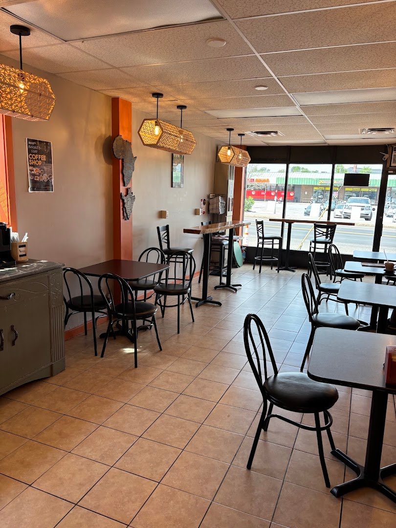 Interior of Burundi Star Coffee, specialty coffee shop in Portland