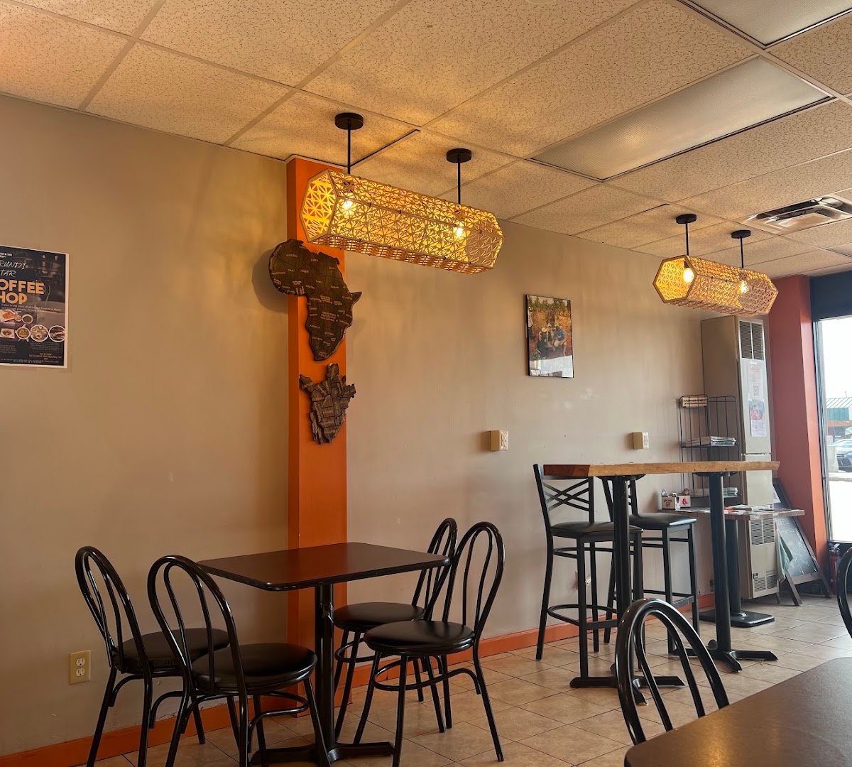 Interior of Burundi Star Coffee, specialty coffee shop in Portland