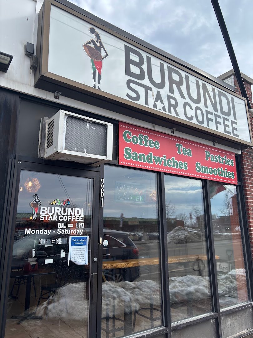 Storefront of Burundi Star Coffee, specialty coffee shop in Portland