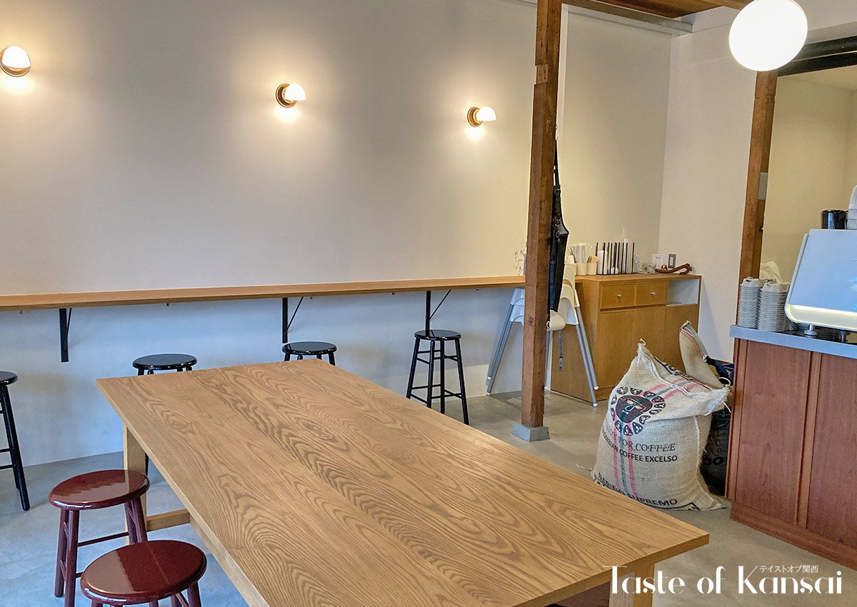 Interior of Chevron, specialty coffee shop in Osaka