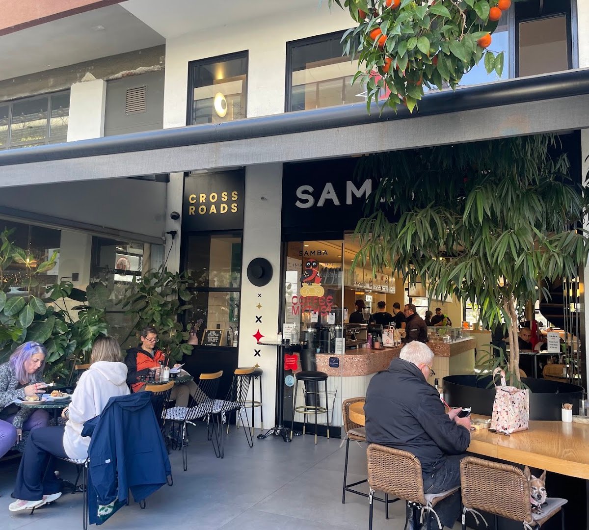 Storefront of Samba Coffee Roasters | Crossroads, specialty coffee shop in Athens