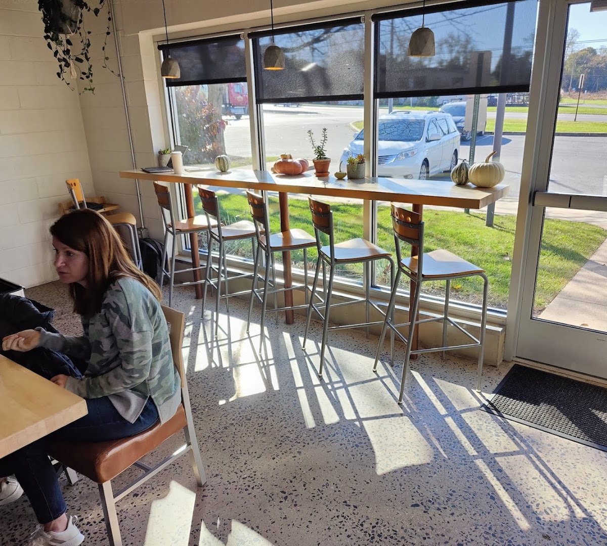 Interior of Copper Cup Brickerville, specialty coffee shop in Lancaster