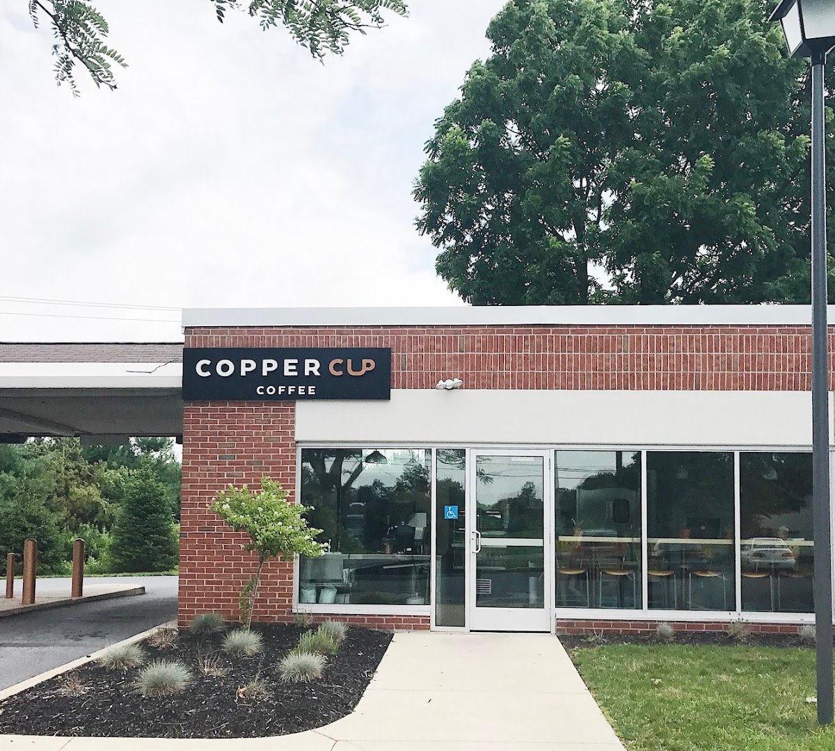 Storefront of Copper Cup Brickerville, specialty coffee shop in Lancaster
