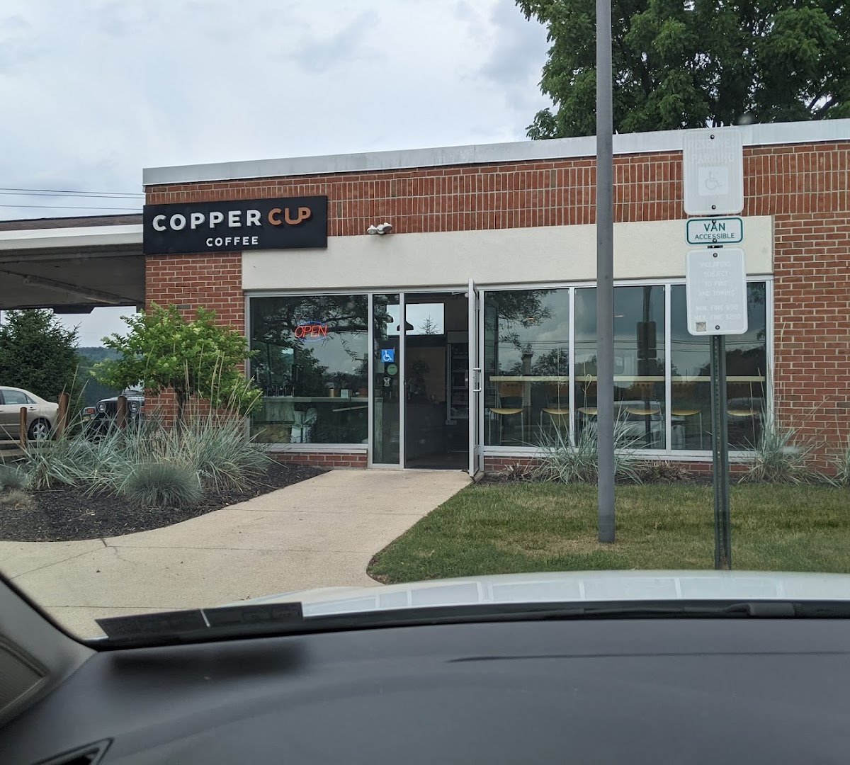 Storefront of Copper Cup Brickerville, specialty coffee shop in Lancaster