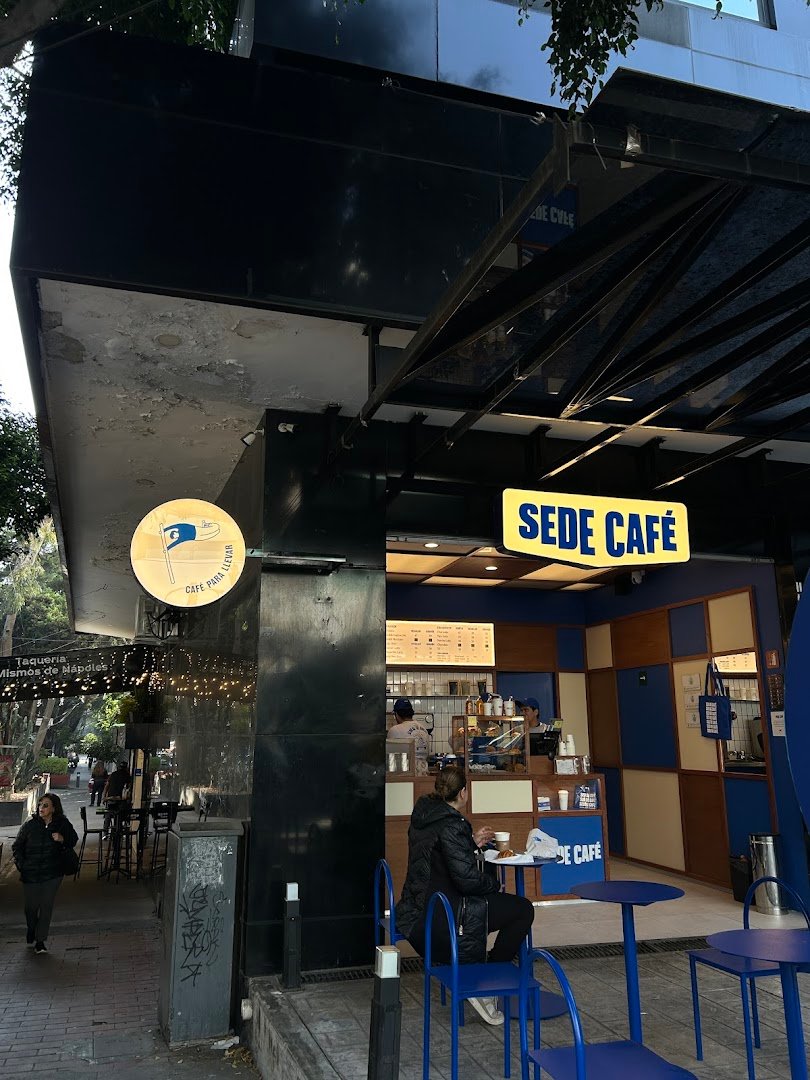Storefront of Sede CAFÉ, specialty coffee shop in Mexico City