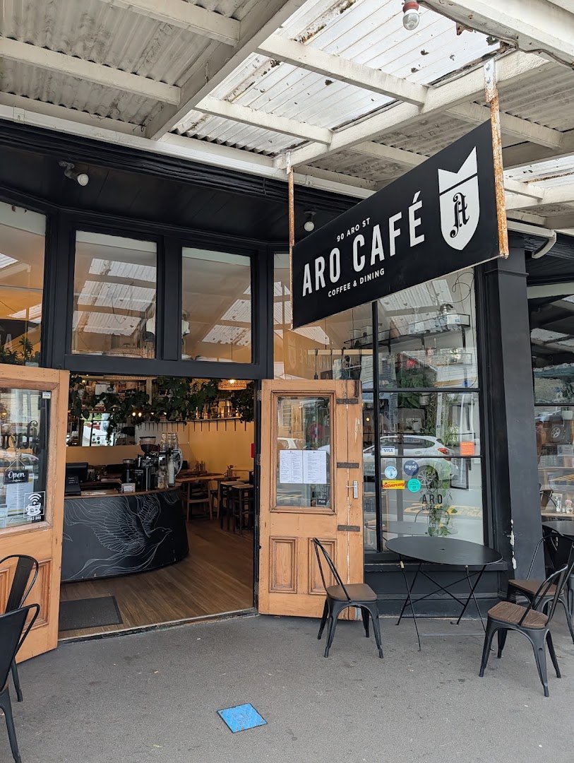 Storefront of Aro Cafe, specialty coffee shop in Wellington