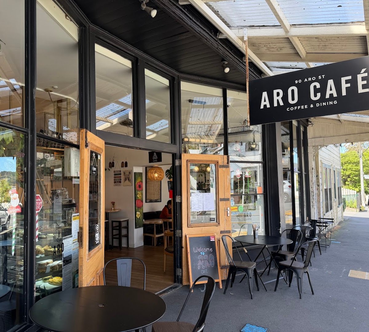 Storefront of Aro Cafe, specialty coffee shop in Wellington