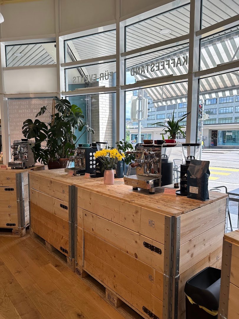 Interior of Helvti Kafi - Rent a Barista, specialty coffee shop in Zurich