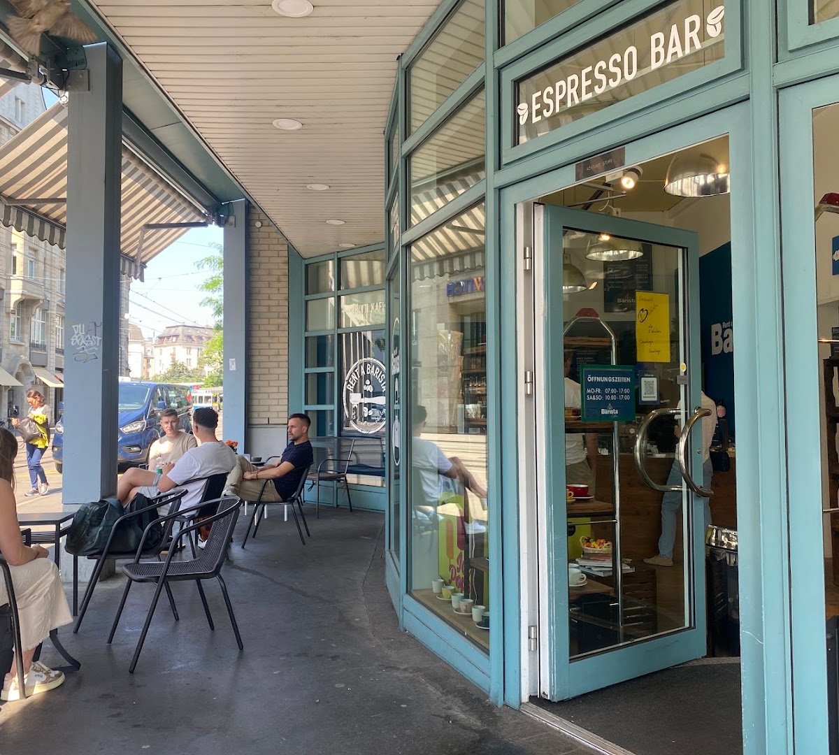 Storefront of Helvti Kafi - Rent a Barista, specialty coffee shop in Zurich