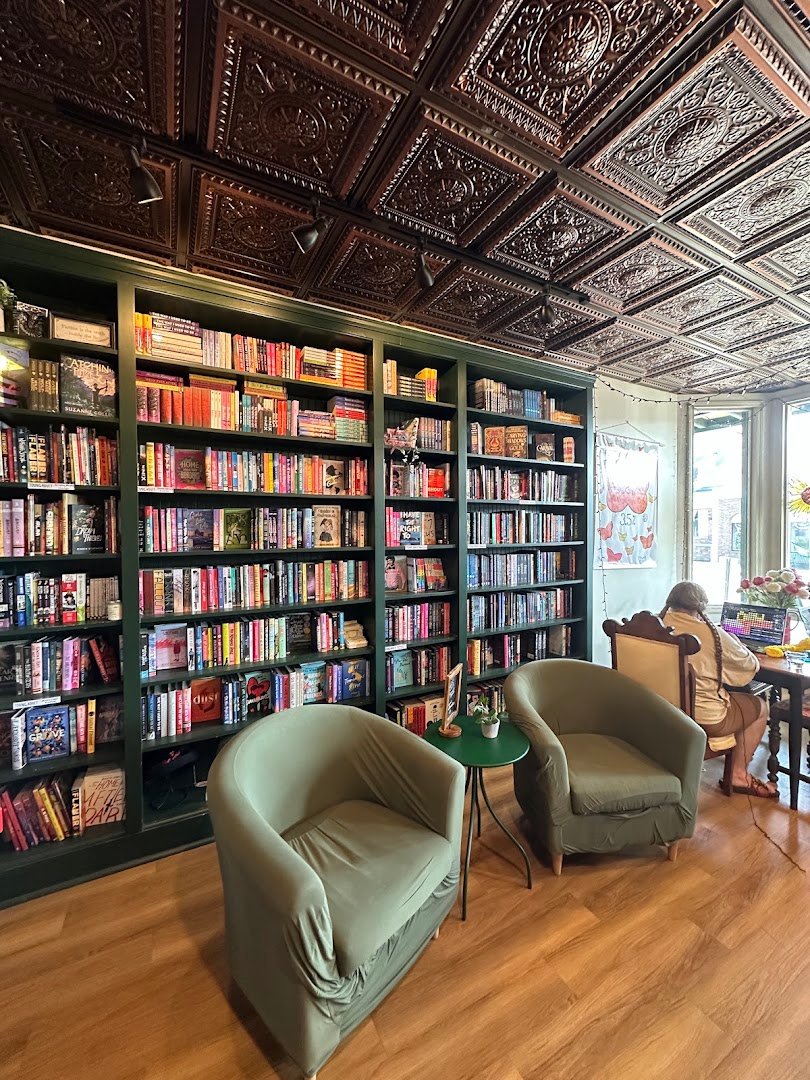 Interior of Protagonist Books & Coffee, specialty coffee shop in Ithaca