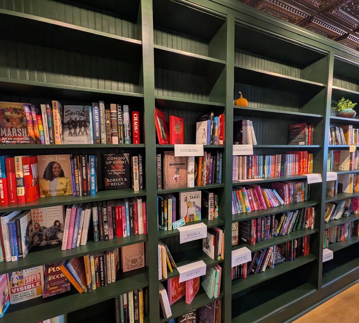 Interior of Protagonist Books & Coffee, specialty coffee shop in Ithaca