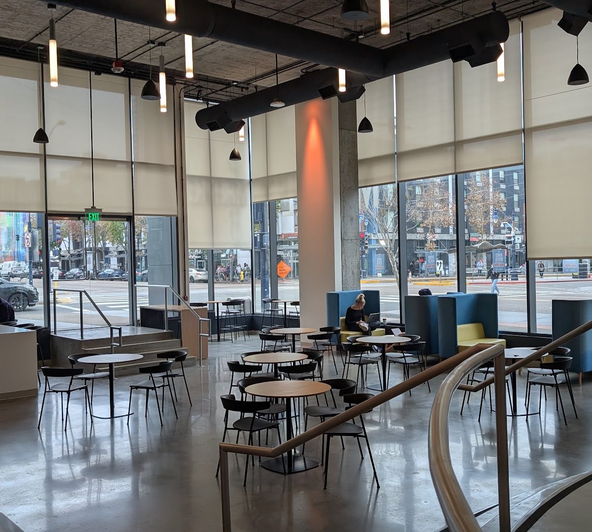 Interior of Bird Rock Coffee Roasters - Park & Market, specialty coffee shop in San Diego