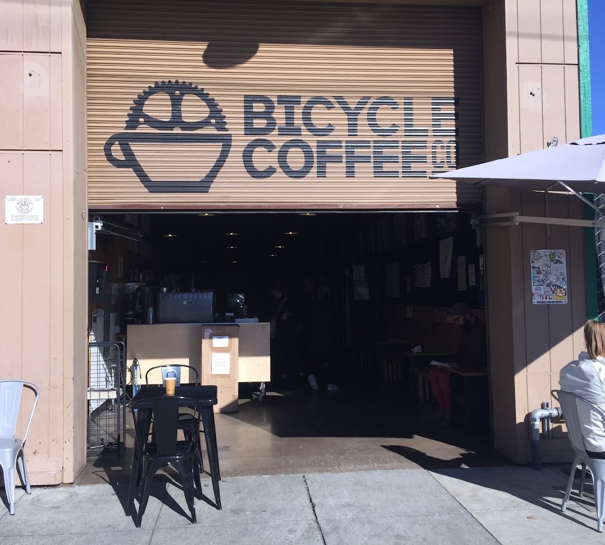 Storefront of Bicycle Coffee, specialty coffee shop in Oakland