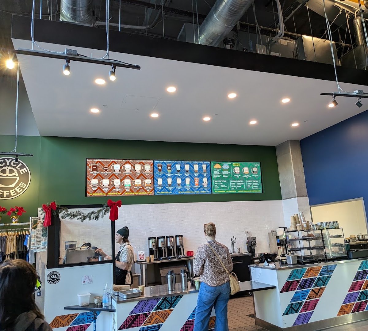 Interior of Bicycle Coffee, specialty coffee shop in Oakland