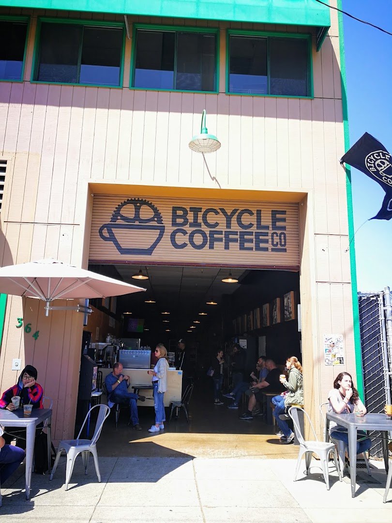 Storefront of Bicycle Coffee, specialty coffee shop in Oakland