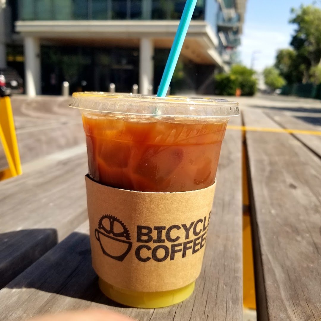 Coffee at Bicycle Coffee, specialty coffee shop in Oakland