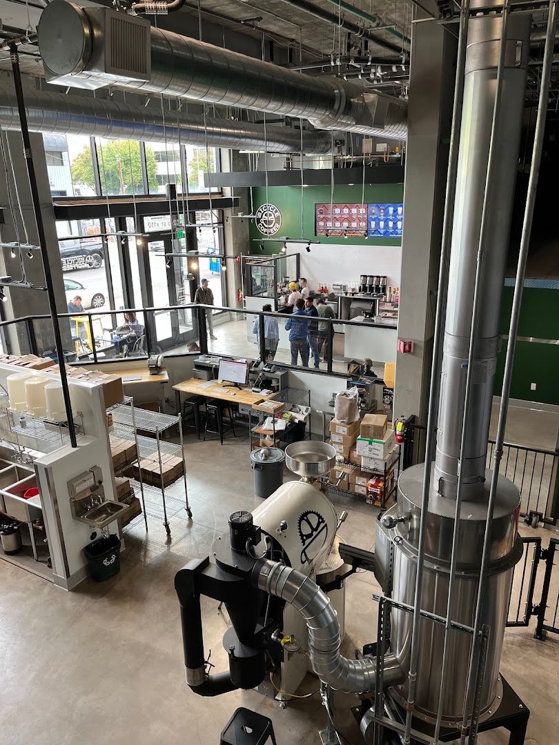 Interior of Bicycle Coffee, specialty coffee shop in Oakland