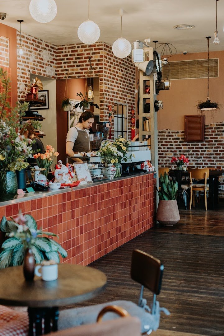 Interior of Cafefin coffee, specialty coffee shop in Prague