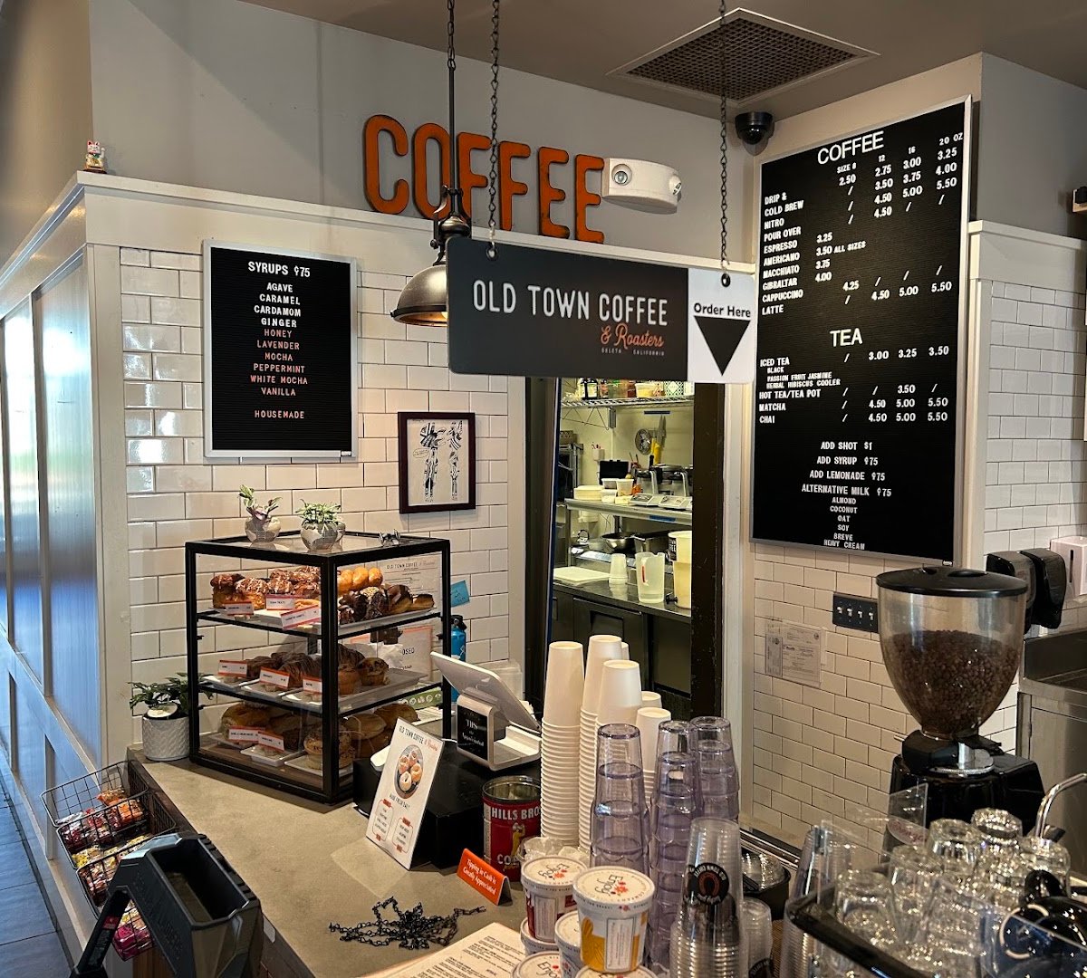 Interior of Outpost Coffee & Kitchen, specialty coffee shop in Santa Barbara