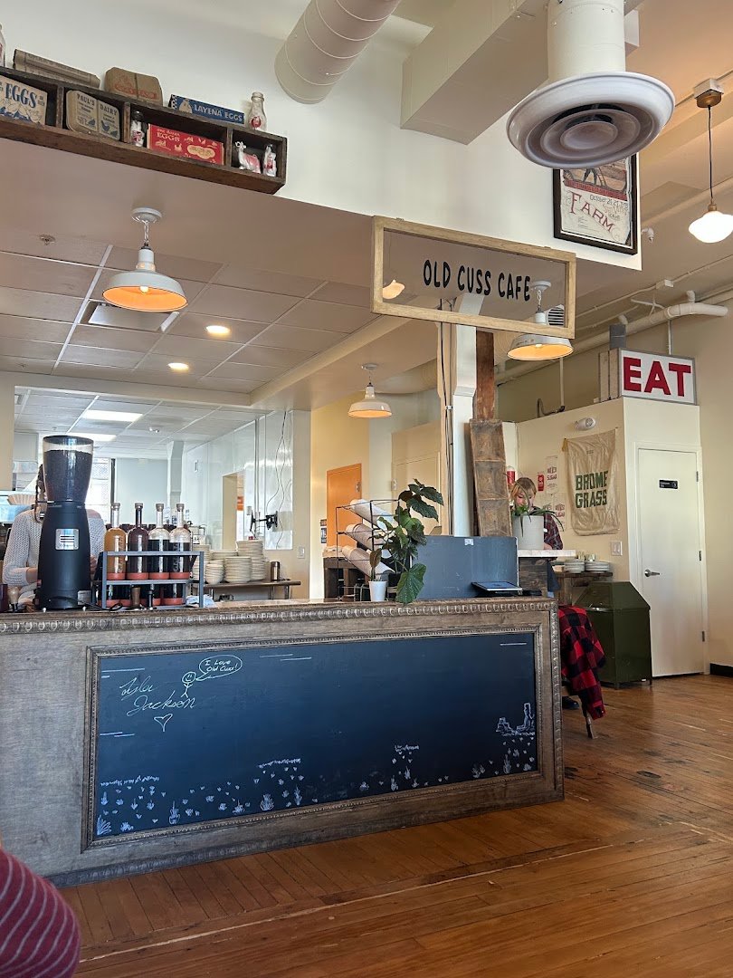 Interior of Old Cuss Cafe, specialty coffee shop in Salt Lake City