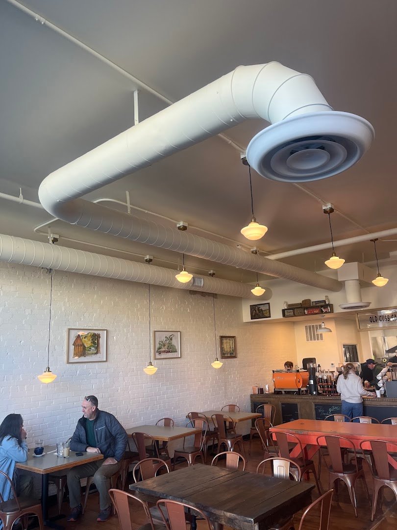 Interior of Old Cuss Cafe, specialty coffee shop in Salt Lake City