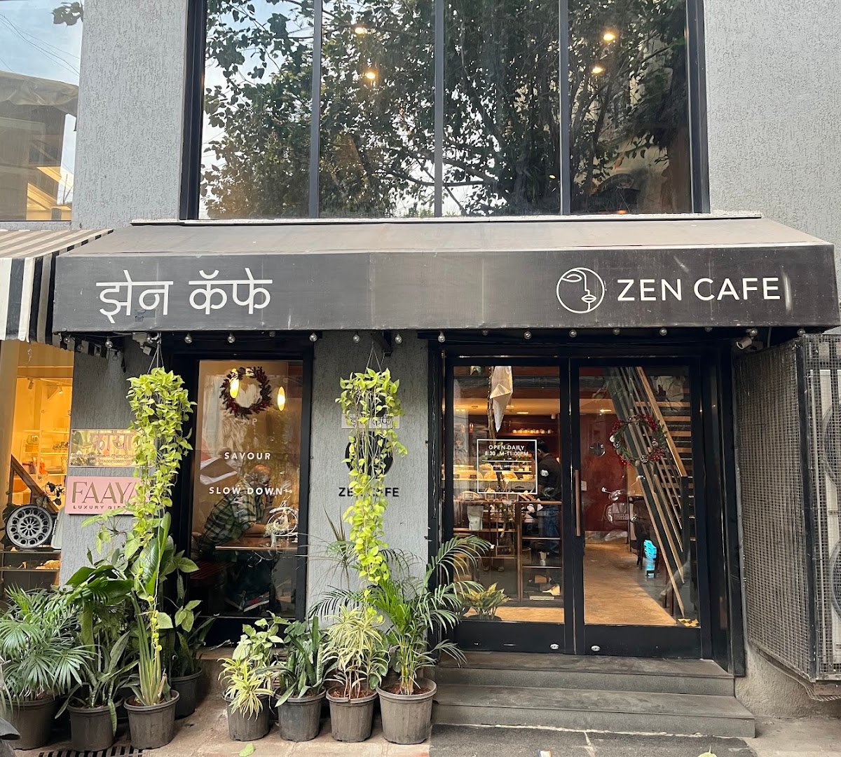 Storefront of Zen Cafe, specialty coffee shop in Mumbai
