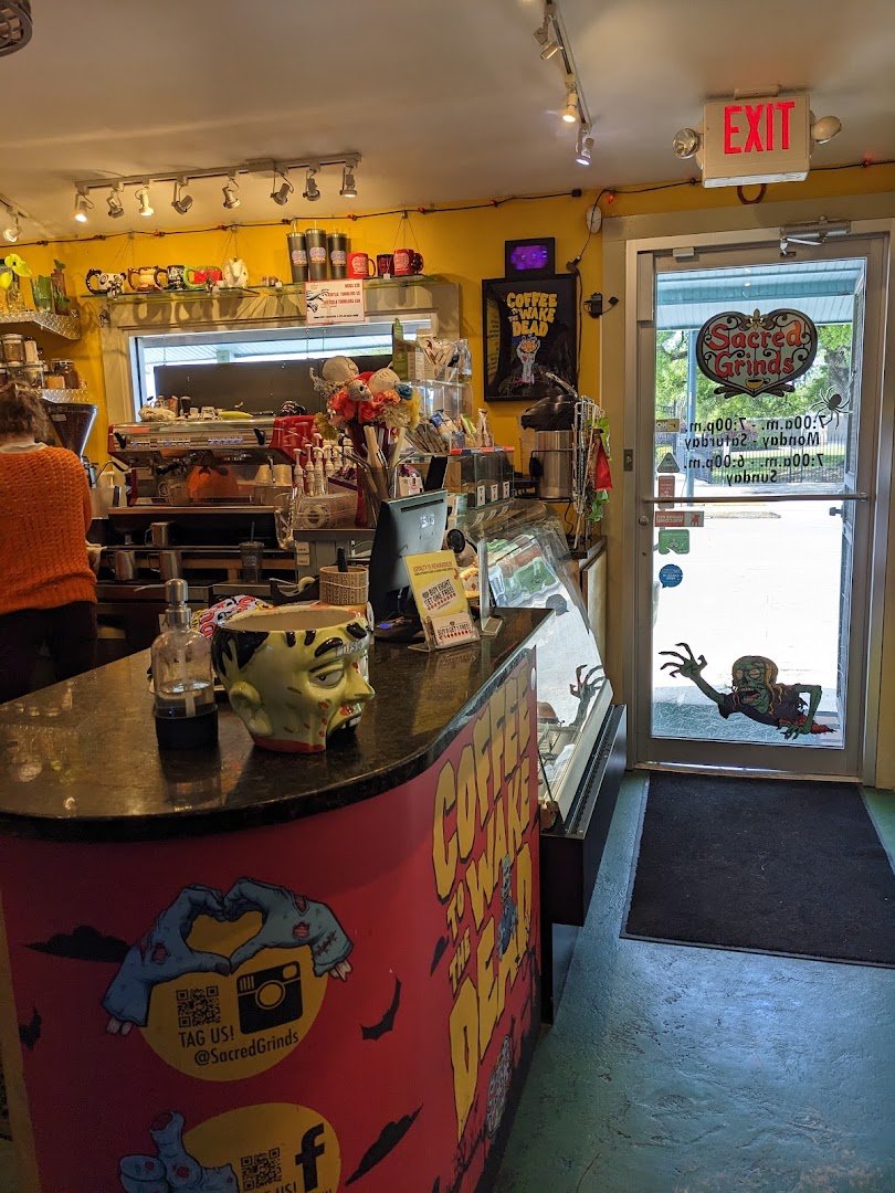 Interior of Sacred Grinds Coffee House, specialty coffee shop in New Orleans