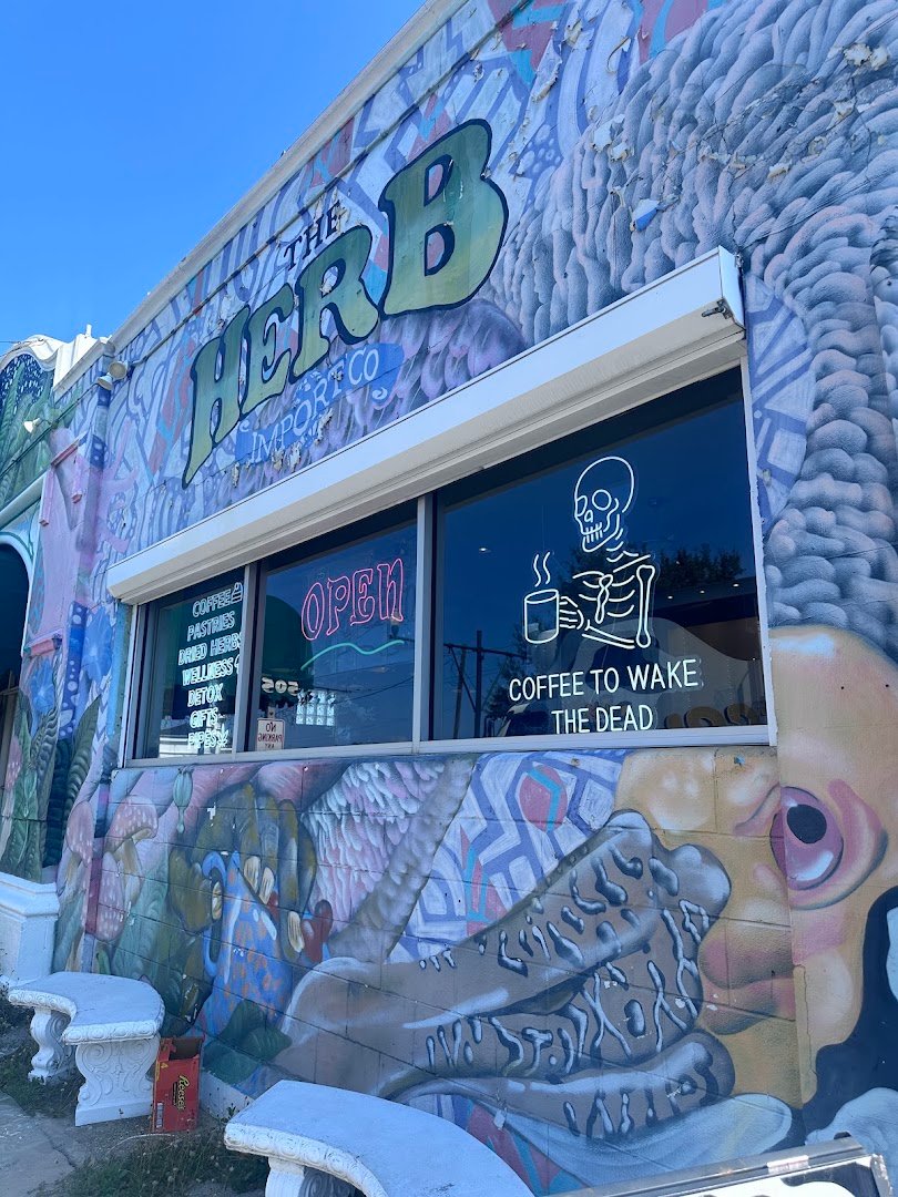 Storefront of Sacred Grinds Coffee House, specialty coffee shop in New Orleans